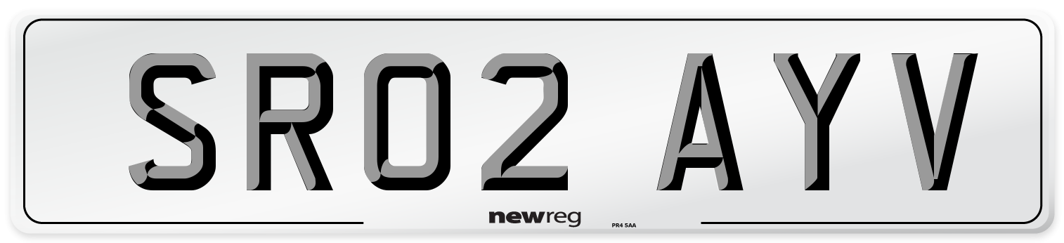 SR02 AYV Number Plate from New Reg